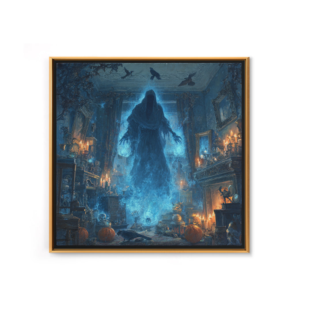 The Will-O'-The-Wisp Shepherd, Square Wall Art, Dark Fantasy Wall Art, Canvas Print, Halloween Wall Decor, Gothic Home Decor