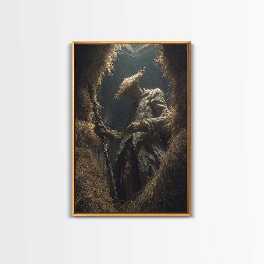The Cornfield Crawler, Vertical Wall Art, Macabre Wall Art, Framed Canvas Print, Halloween Wall Decor, Gothic Home Decor, Halloween Wall Art