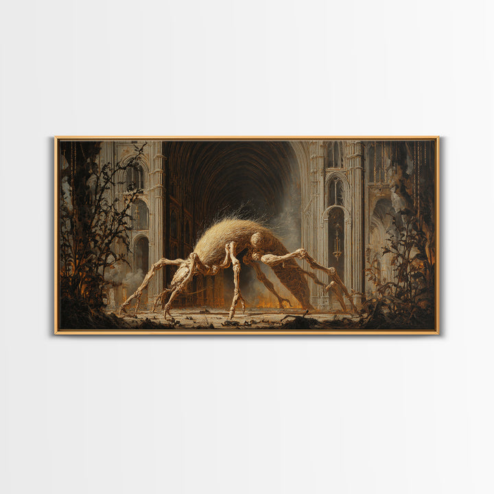 The Cornfield Crawler, Wide Panoramic Art, Spooky Home Decor, Canvas Print, Halloween Wall Decor, Gothic Home Decor, Spooky Wall Decor