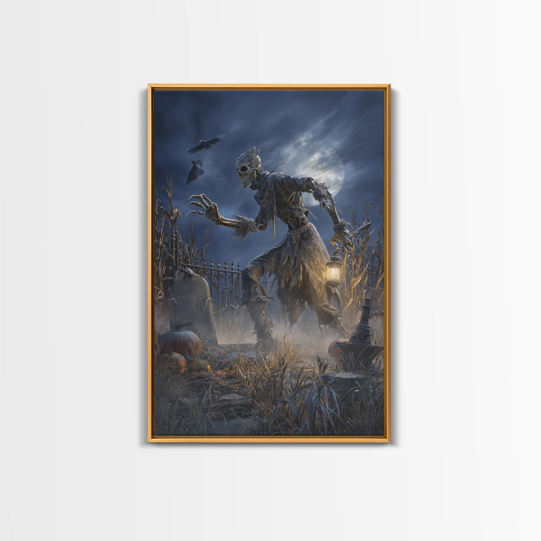 The Harvest Demon, Vertical Wall Art, Spooky Home Decor, Canvas Print, Halloween Wall Decor, Gothic Home Decor, Spooky Wall Decor