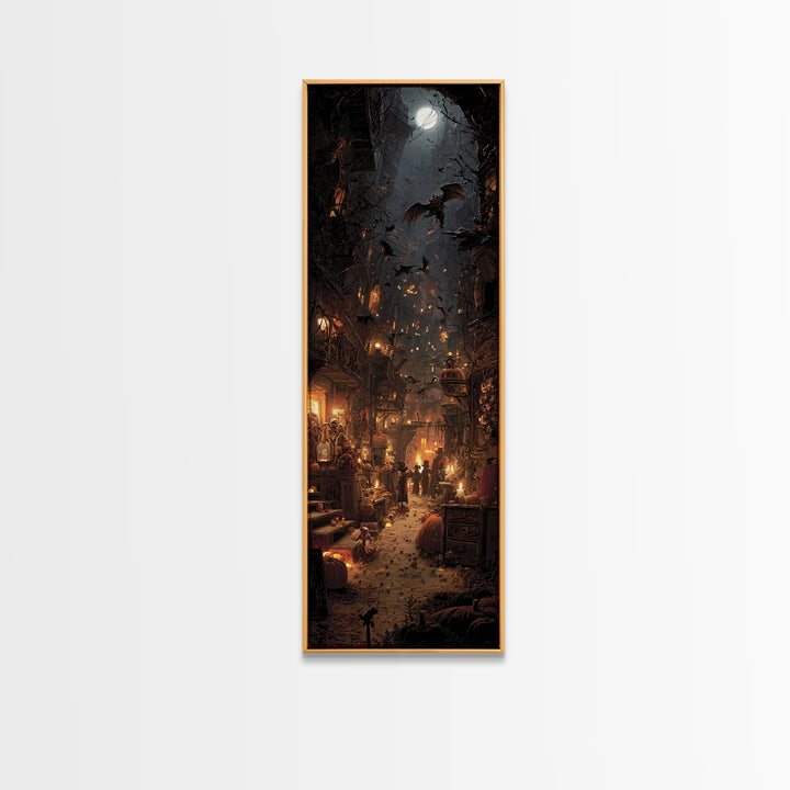 The Bat-Winged Imp, Tall Narrow Wall Art, Dark Fantasy Wall Art, Canvas Print, Halloween Wall Decor, Gothic Home Decor, Macabre Wall Art