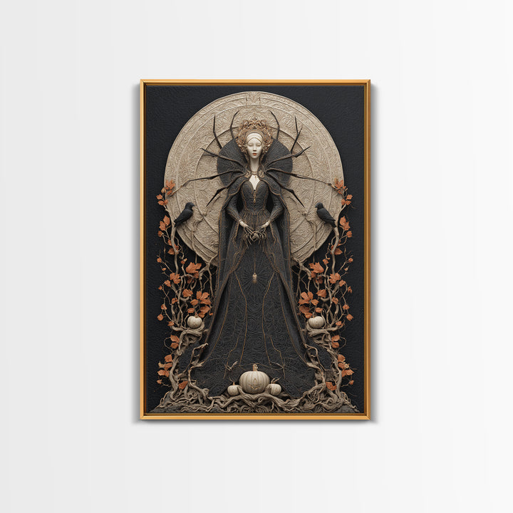 The Spider Queen, Vertical Wall Art, Dark Fantasy Wall Art, Canvas Print, Halloween Wall Decor, Gothic Home Decor, Dark Fantasy Art