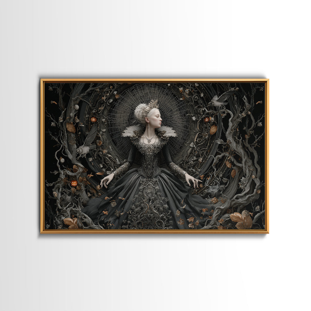 The Spider Queen, Landscape Wall Art, Haunted Gothic Art, Framed Canvas Print, Halloween Wall Decor, Gothic Home Decor, Horror Wall Art