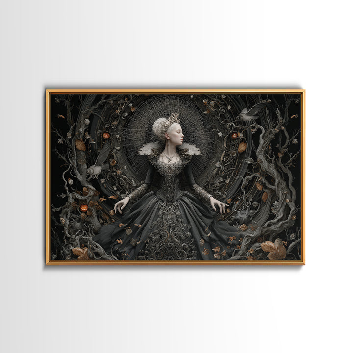 The Spider Queen, Landscape Wall Art, Haunted Gothic Art, Framed Canvas Print, Halloween Wall Decor, Gothic Home Decor, Horror Wall Art