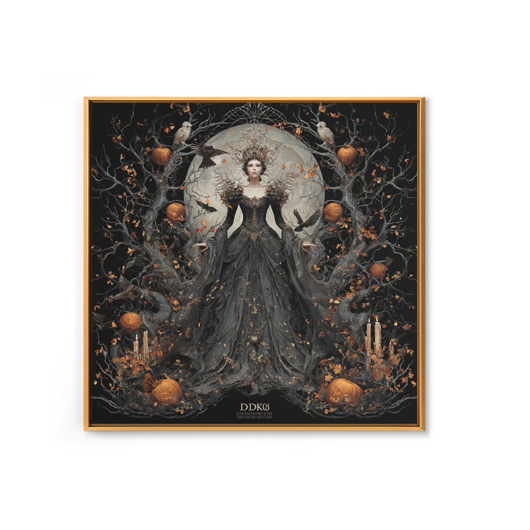 The Spider Queen, Square Wall Art, Macabre Wall Art, Framed Canvas Print, Halloween Wall Decor, Gothic Home Decor, Spooky Wall Decor