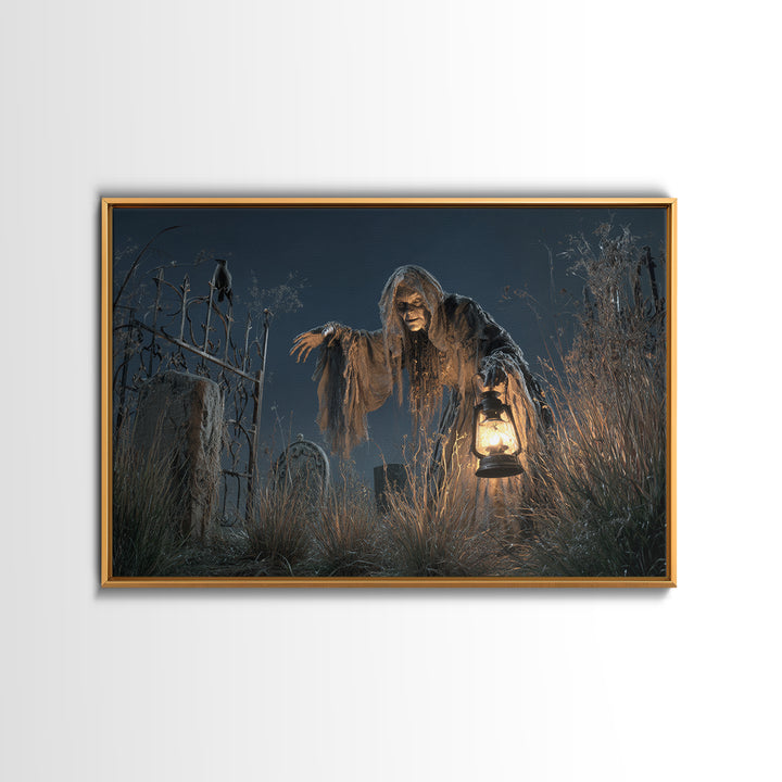 The Salt-Marsh Witch, Landscape Wall Art, Dark Halloween Decor, Canvas Print, Halloween Wall Decor, Gothic Home Decor