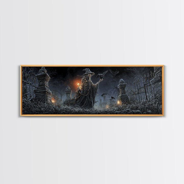The Salt-Marsh Witch, Extra Wide Wall Art, Haunted Gothic Art, Framed Canvas Print, Halloween Wall Decor, Gothic Home Decor, Halloween Decor