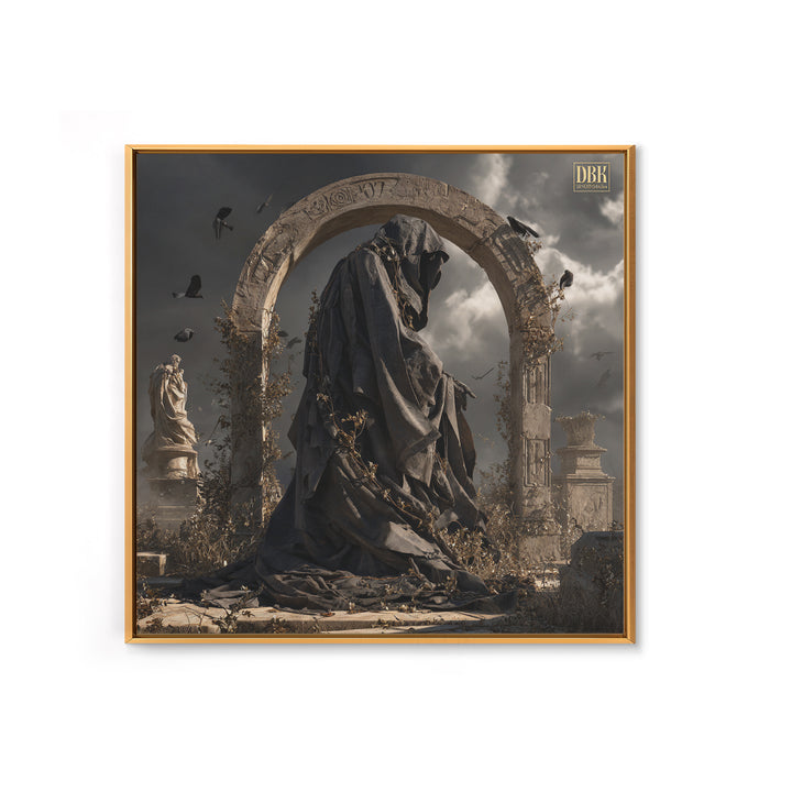 The Stone-Circle Spirit, Square Wall Art, Macabre Wall Art, Framed Canvas Print, Halloween Wall Decor, Gothic Home Decor, Horror Wall Art