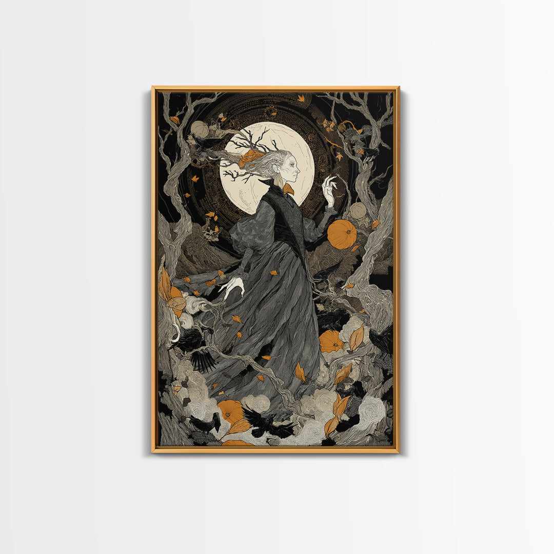 The Orchard Hag, Vertical Wall Art, Dark Halloween Decor, Canvas Print, Halloween Wall Decor, Gothic Home Decor, Collectible Wall Decor