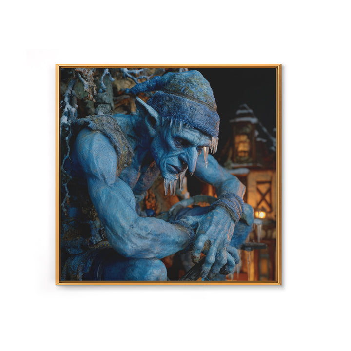 The Frost Goblin, Square Wall Art, Dark Halloween Decor, Canvas Print, Halloween Wall Decor, Gothic Home Decor, Statement Wall Art