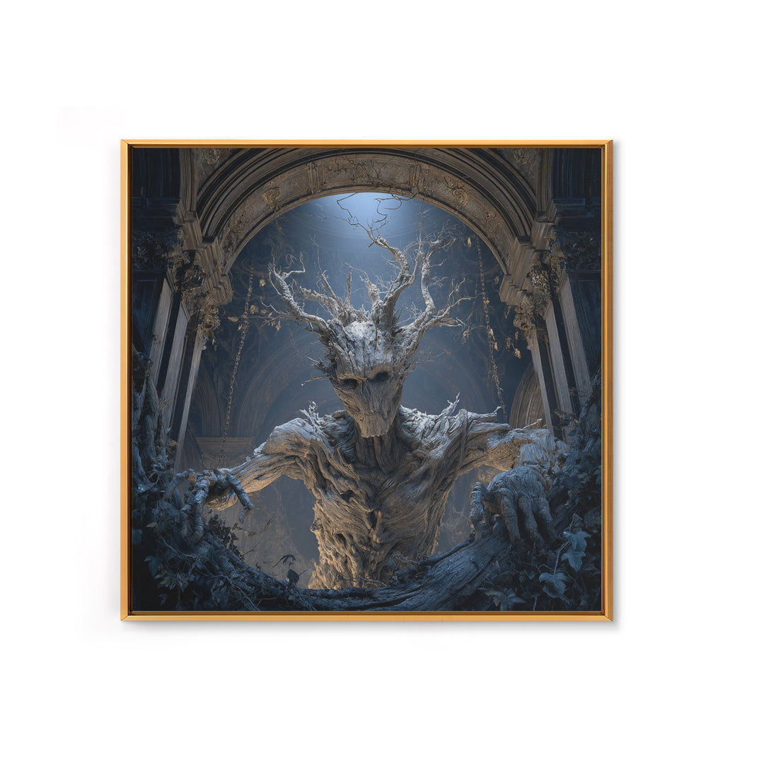 The Hollow-Tree Monster, Square Wall Art, Dark Halloween Decor, Canvas Print, Halloween Wall Decor, Gothic Home Decor, Halloween Wall Art