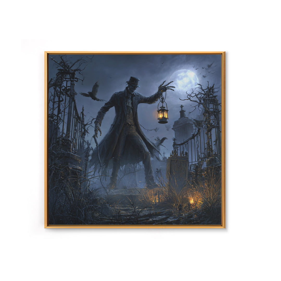 The Crossroads Spirit, Square Wall Art, Spooky Home Decor, Canvas Print, Halloween Wall Decor, Gothic Home Decor, Spooky Wall Decor