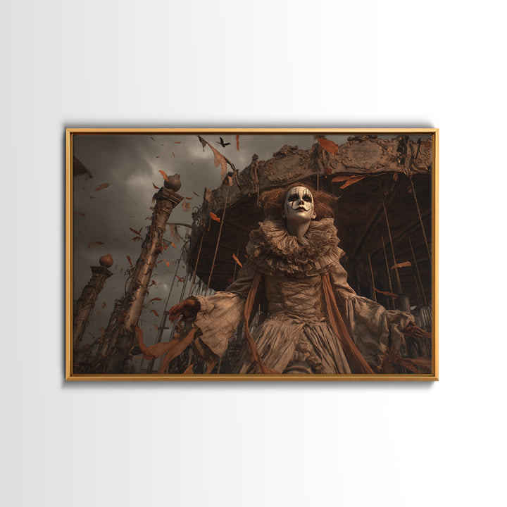 The Abandoned Carnival, Landscape Wall Art, Gothic Horror Wall Art, Framed Canvas Print, Halloween Wall Decor, Gothic Home Decor