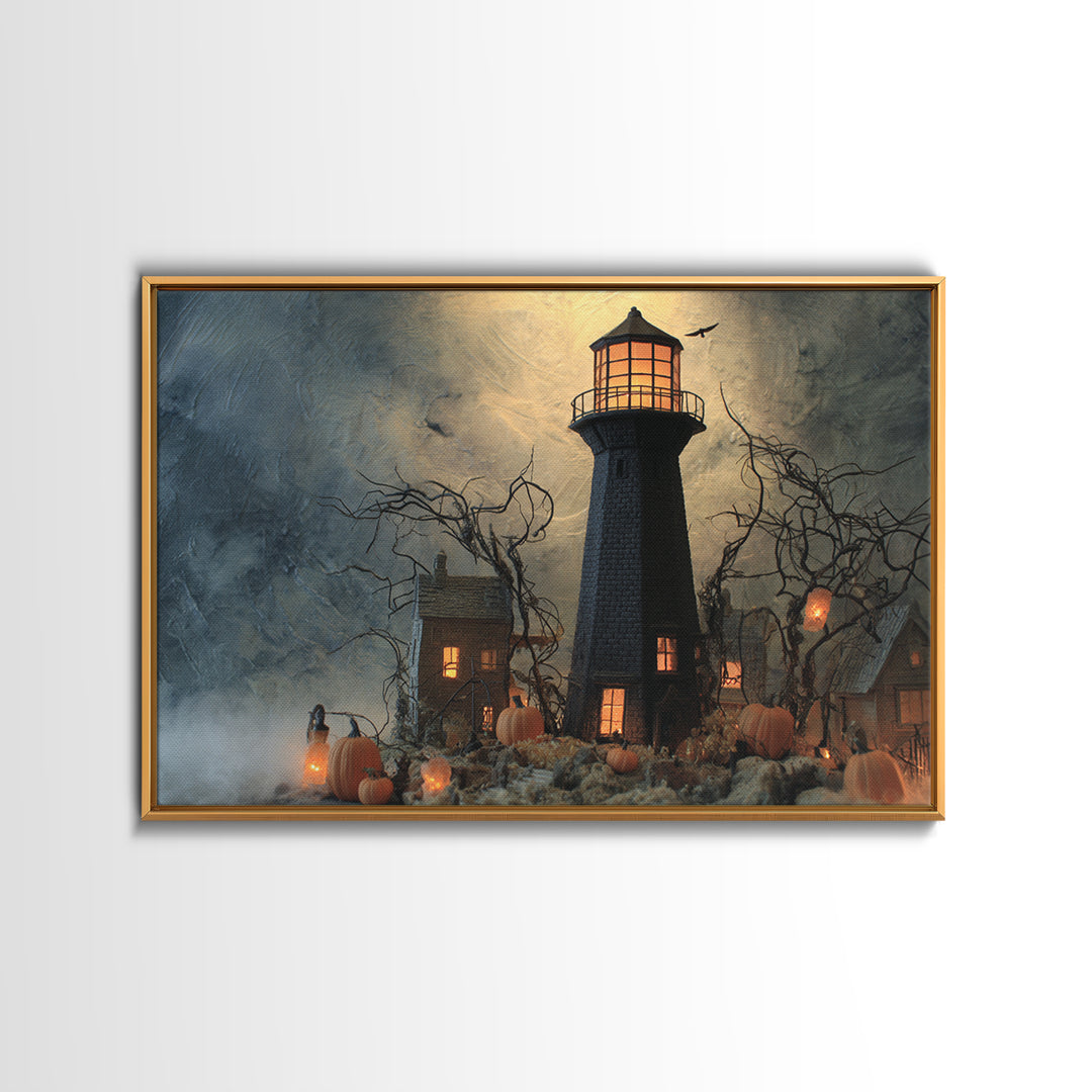 The Cursed Lighthouse, Landscape Wall Art, Dark Fantasy Wall Art, Canvas Print, Halloween Wall Decor, Gothic Home Decor, Horror Wall Art