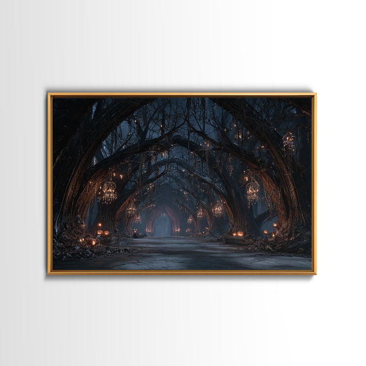 The Witch'S Forest, Landscape Wall Art, Dark Halloween Decor, Canvas Print, Halloween Wall Decor, Gothic Home Decor, Collectible Wall Decor