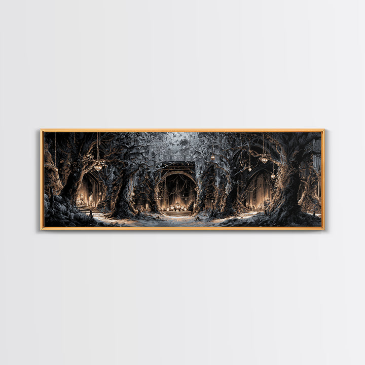 The Witch'S Forest, Extra Wide Wall Art, Dark Halloween Decor, Canvas Print, Halloween Wall Decor, Gothic Home Decor, Macabre Wall Art
