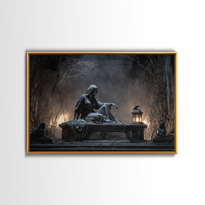 The Forgotten Crypt, Landscape Wall Art, Spooky Home Decor, Canvas Print, Halloween Wall Decor, Gothic Home Decor, Statement Wall Art