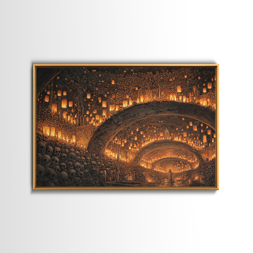 The Endless Catacombs, Landscape Wall Art, Spooky Home Decor, Canvas Print, Halloween Wall Decor, Gothic Home Decor, Seasonal Home Decor