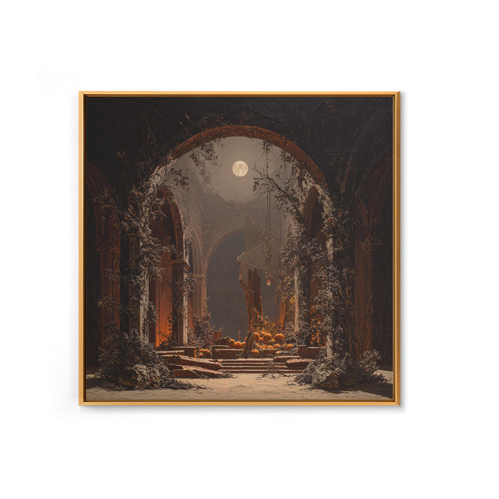 The Overgrown Chapel, Square Wall Art, Spooky Home Decor, Canvas Print, Halloween Wall Decor, Gothic Home Decor, Spooky Wall Decor