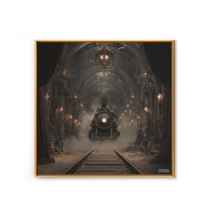The Abandoned Train Station, Square Wall Art, Spooky Home Decor, Canvas Print, Halloween Wall Decor, Gothic Home Decor, Spooky Wall Decor