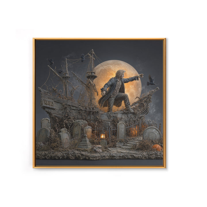 The Shipwreck Cove, Square Wall Art, Dark Fantasy Wall Art, Canvas Print, Halloween Wall Decor, Gothic Home Decor, Statement Wall Art