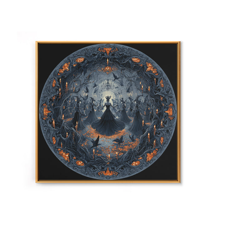 The Midnight Masquerade, Square Wall Art, Spooky Home Decor, Canvas Print, Halloween Wall Decor, Gothic Home Decor, Spooky Wall Decor
