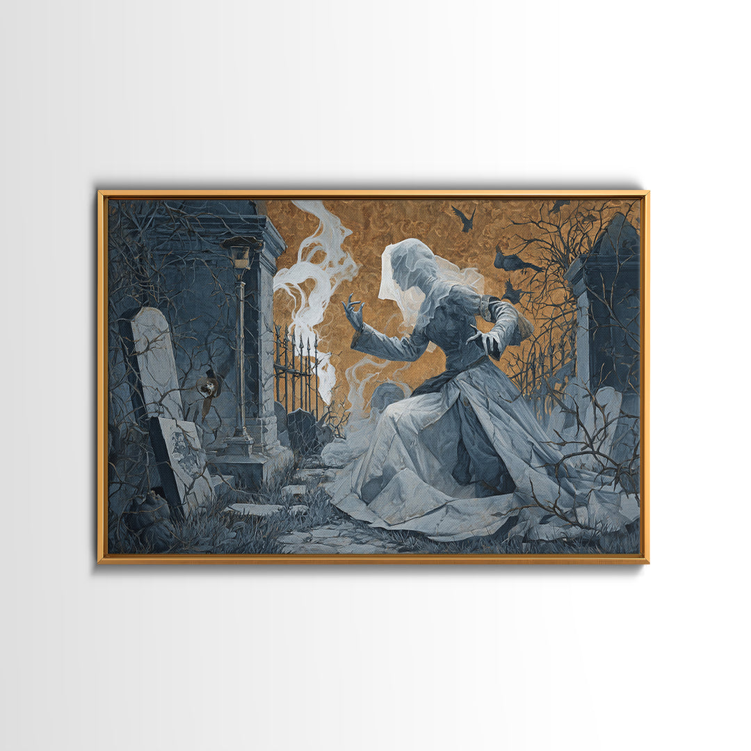 The Ghost Wedding, Landscape Wall Art, Dark Fantasy Wall Art, Canvas Print, Halloween Wall Decor, Gothic Home Decor, Statement Wall Art