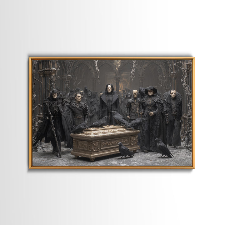 The Raven Funeral, Landscape Wall Art, Spooky Home Decor, Canvas Print, Halloween Wall Decor, Gothic Home Decor, Horror Wall Art
