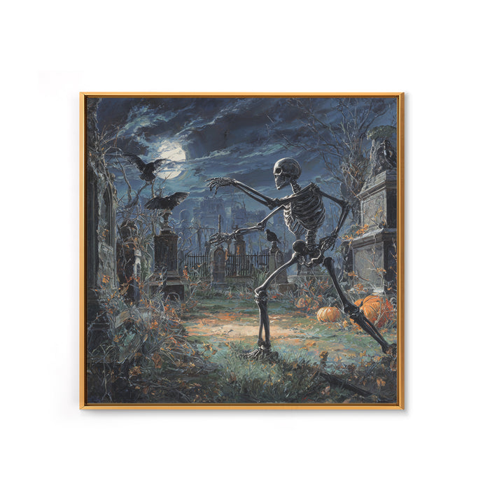The Graveyard Dance, Square Wall Art, Dark Fantasy Wall Art, Canvas Print, Halloween Wall Decor, Gothic Home Decor, Statement Wall Art