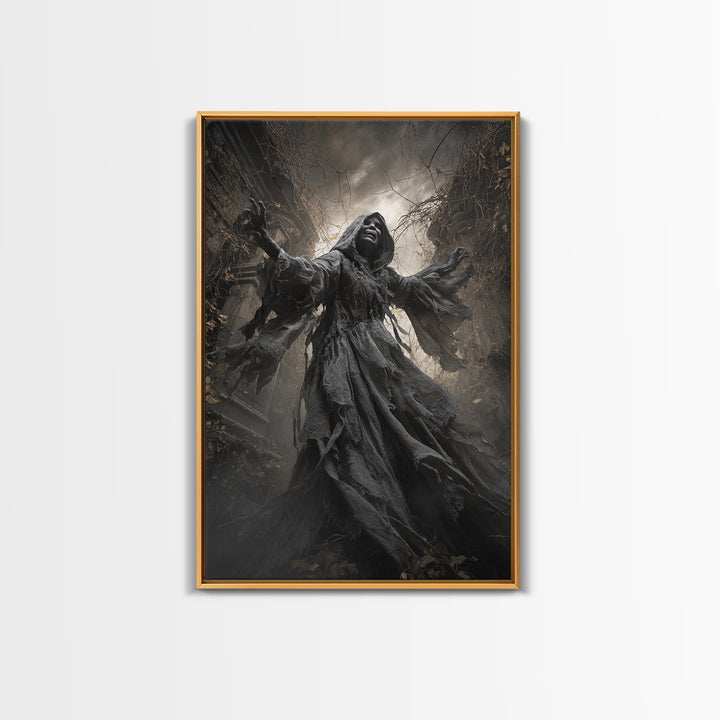 The Haunted Hayride, Vertical Wall Art, Dark Halloween Decor, Canvas Print, Halloween Wall Decor, Gothic Home Decor, Horror Wall Art