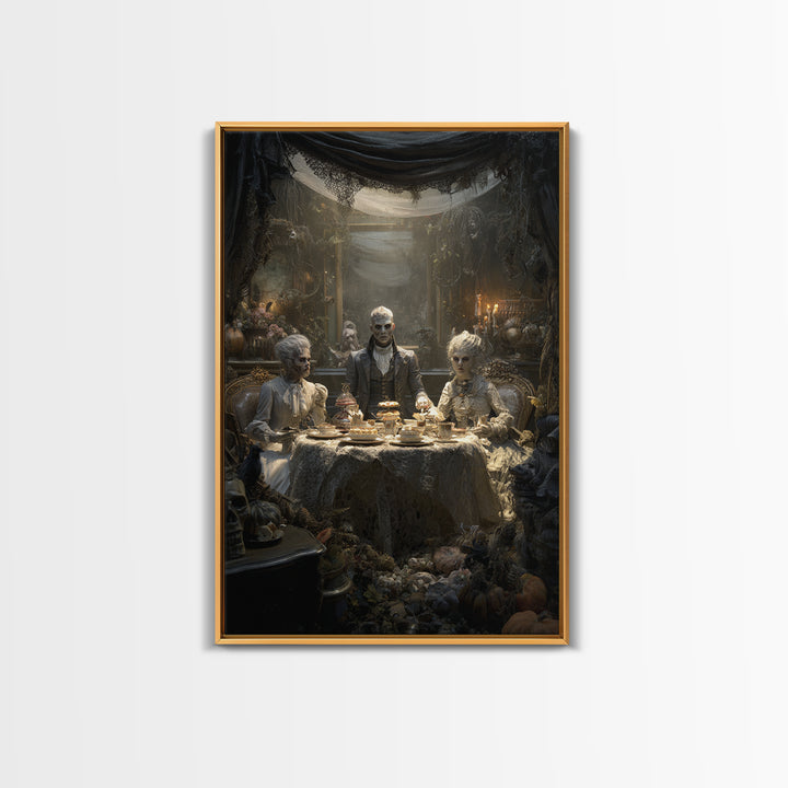 The Zombie Picnic, Vertical Wall Art, Spooky Home Decor, Canvas Print, Halloween Wall Decor, Gothic Home Decor, Halloween Wall Art