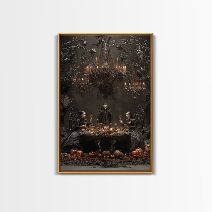 The Vampire Banquet, Vertical Wall Art, Dark Fantasy Wall Art, Canvas Print, Halloween Wall Decor, Gothic Home Decor, Spooky Wall Decor