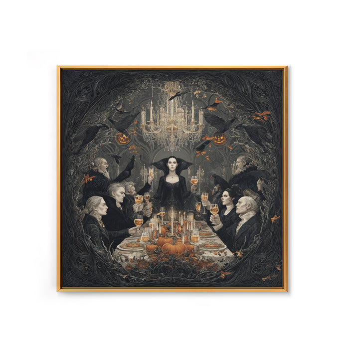 The Vampire Banquet, Square Wall Art, Dark Fantasy Wall Art, Canvas Print, Halloween Wall Decor, Gothic Home Decor, Seasonal Home Decor