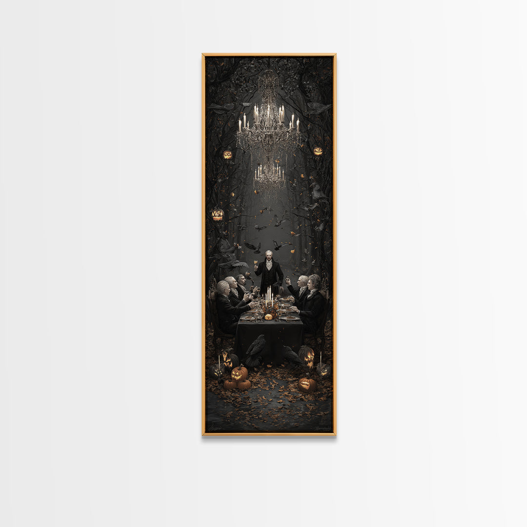 The Vampire Banquet, Tall Narrow Wall Art, Spooky Home Decor, Canvas Print, Halloween Wall Decor, Gothic Home Decor, Spooky Wall Decor