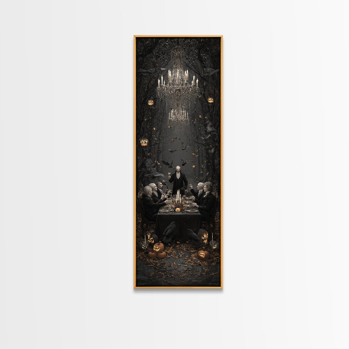 The Vampire Banquet, Tall Narrow Wall Art, Spooky Home Decor, Canvas Print, Halloween Wall Decor, Gothic Home Decor, Spooky Wall Decor