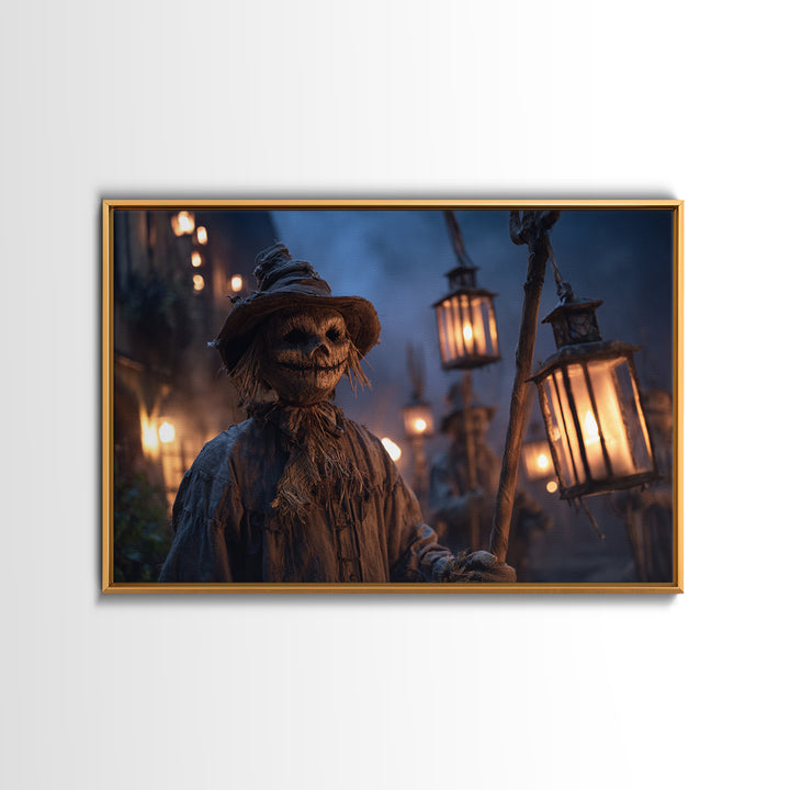 The Scarecrow Uprising, Landscape Wall Art, Spooky Home Decor, Canvas Print, Halloween Wall Decor, Gothic Home Decor, Dark Fantasy Art