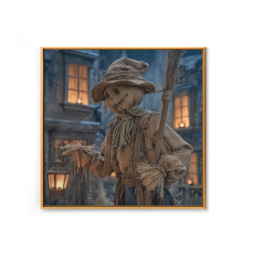 The Scarecrow Uprising, Square Wall Art, Haunted Gothic Art, Framed Canvas Print, Halloween Wall Decor, Gothic Home Decor, Horror Wall Art