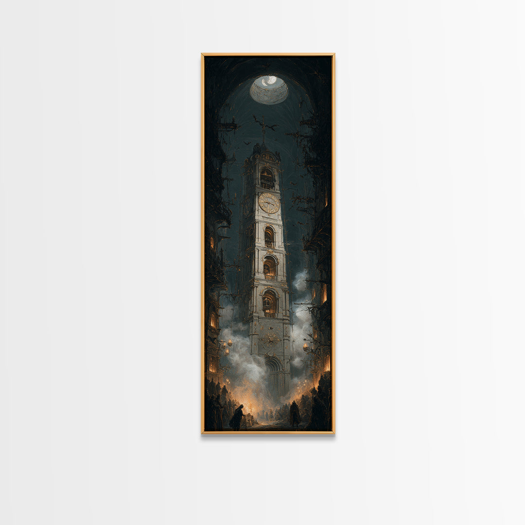 The Thirteenth Bell, Tall Narrow Wall Art, Dark Halloween Decor, Canvas Print, Halloween Wall Decor, Gothic Home Decor, Dark Fantasy Art