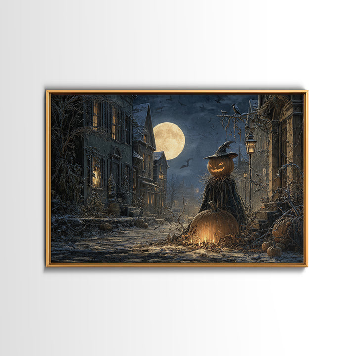 The First Frost Awakening, Landscape Wall Art, Haunted Gothic Art, Framed Canvas Print, Halloween Wall Decor, Gothic Home Decor