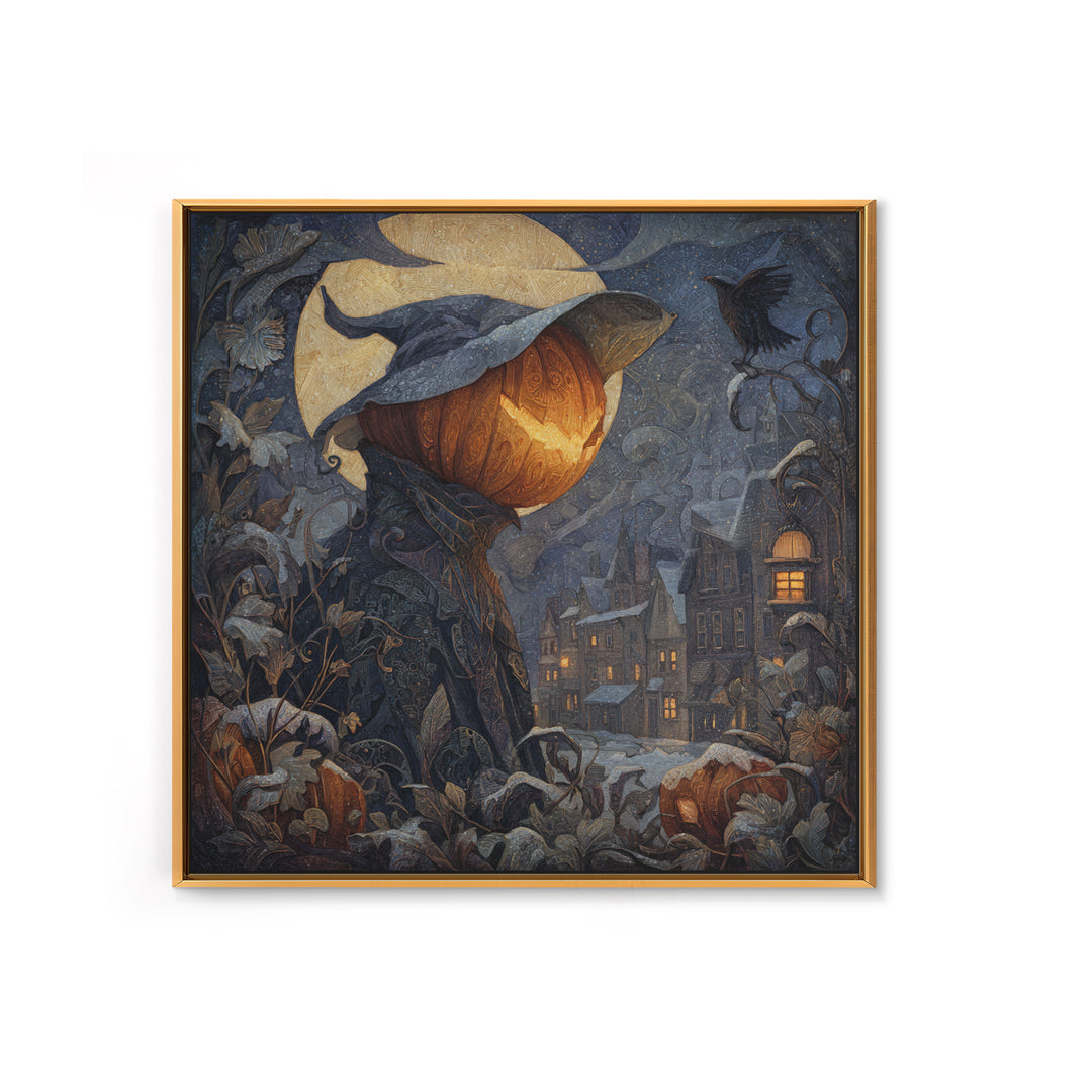 The First Frost Awakening, Square Wall Art, Dark Halloween Decor, Canvas Print, Halloween Wall Decor, Gothic Home Decor, Macabre Wall Art