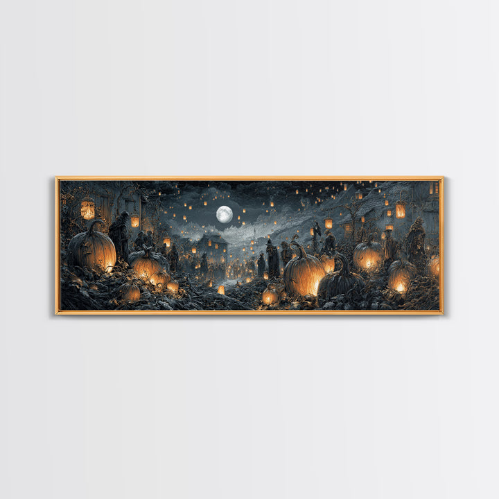 The First Frost Awakening, Extra Wide Wall Art, Gothic Horror Wall Art, Framed Canvas Print, Halloween Wall Decor, Gothic Home Decor