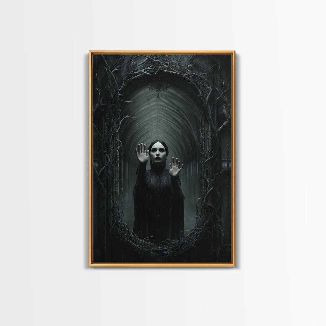 The Cursed Mirror, Vertical Wall Art, Dark Halloween Decor, Canvas Print, Halloween Wall Decor, Gothic Home Decor, Collectible Wall Decor