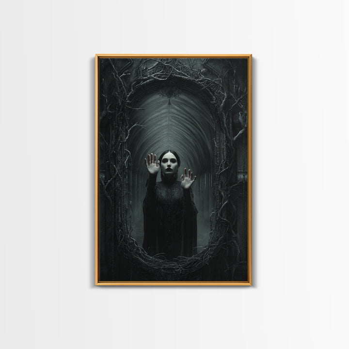 The Cursed Mirror, Vertical Wall Art, Dark Halloween Decor, Canvas Print, Halloween Wall Decor, Gothic Home Decor, Collectible Wall Decor