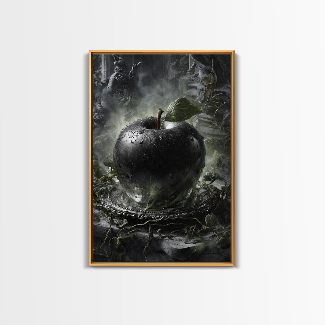 The Poisoned Apple, Vertical Wall Art, Spooky Home Decor, Canvas Print, Halloween Wall Decor, Gothic Home Decor, Spooky Wall Decor