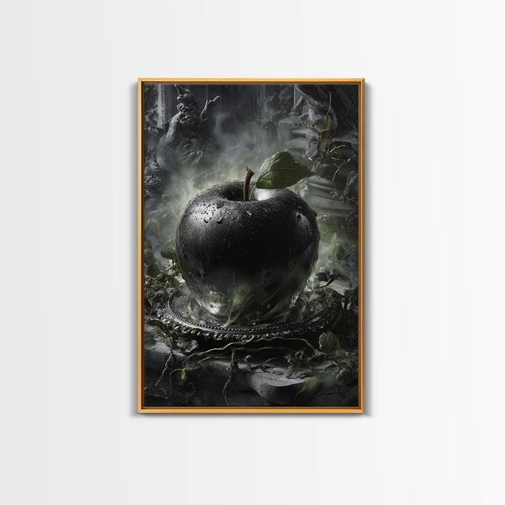 The Poisoned Apple, Vertical Wall Art, Spooky Home Decor, Canvas Print, Halloween Wall Decor, Gothic Home Decor, Spooky Wall Decor