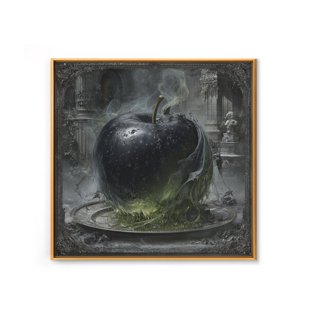The Poisoned Apple, Square Wall Art, Spooky Home Decor, Canvas Print, Halloween Wall Decor, Gothic Home Decor, Dark Fantasy Art