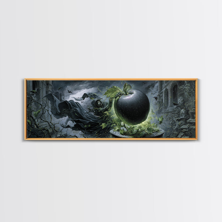 The Poisoned Apple, Extra Wide Wall Art, Dark Fantasy Wall Art, Canvas Print, Halloween Wall Decor, Gothic Home Decor, Statement Wall Art