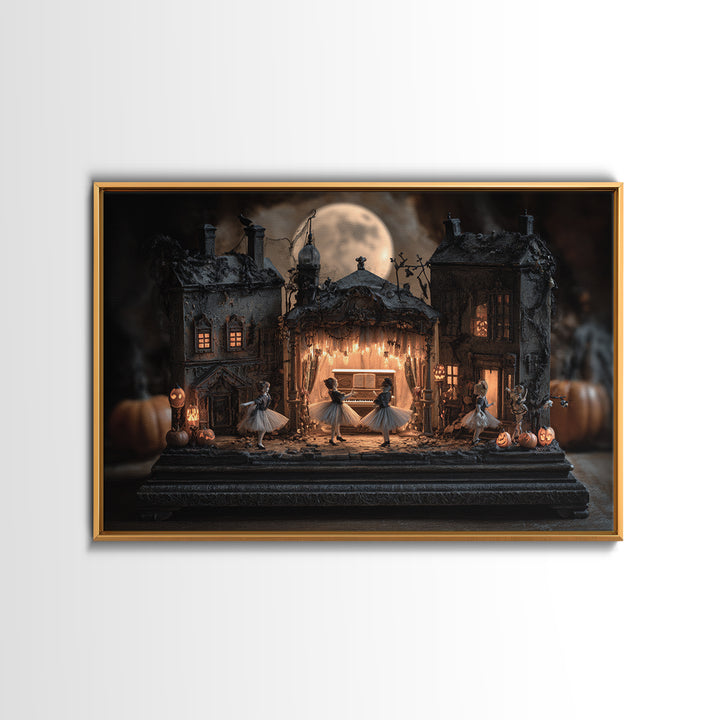 The Haunted Music Box, Landscape Wall Art, Spooky Home Decor, Canvas Print, Halloween Wall Decor, Gothic Home Decor, Statement Wall Art