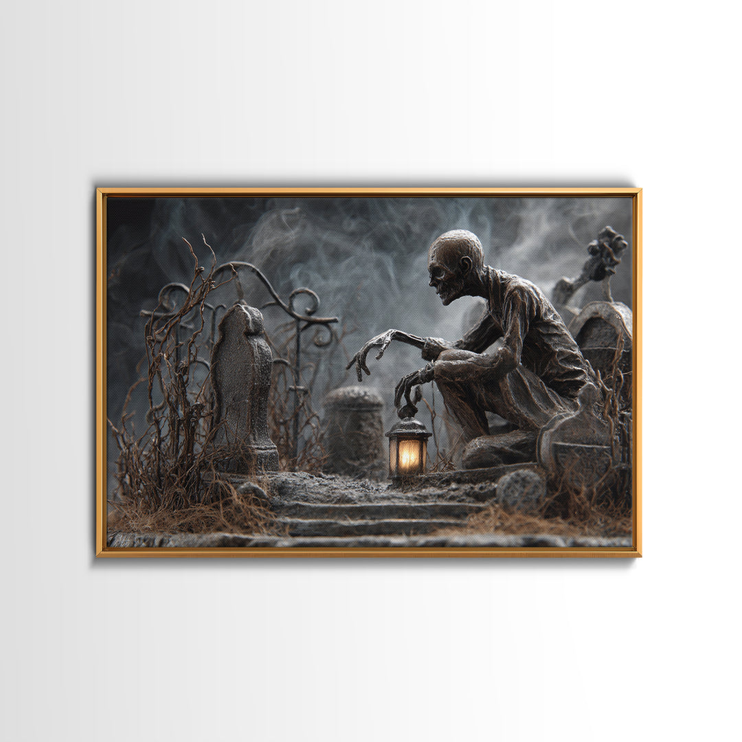The Black Wax Candle, Landscape Wall Art, Dark Halloween Decor, Canvas Print, Halloween Wall Decor, Gothic Home Decor, Macabre Wall Art
