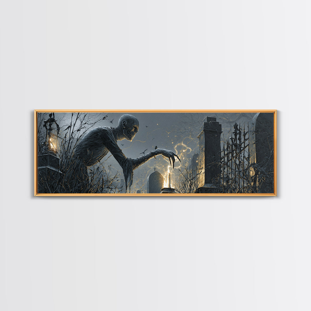The Black Wax Candle, Extra Wide Wall Art, Dark Fantasy Wall Art, Canvas Print, Halloween Wall Decor, Gothic Home Decor, Statement Wall Art